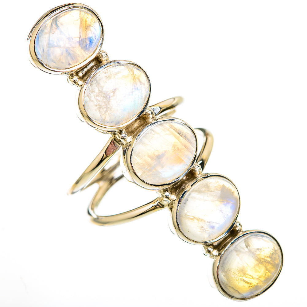 Rainbow Moonstone Rings handcrafted by Ana Silver Co - RING104903 - Photo 2