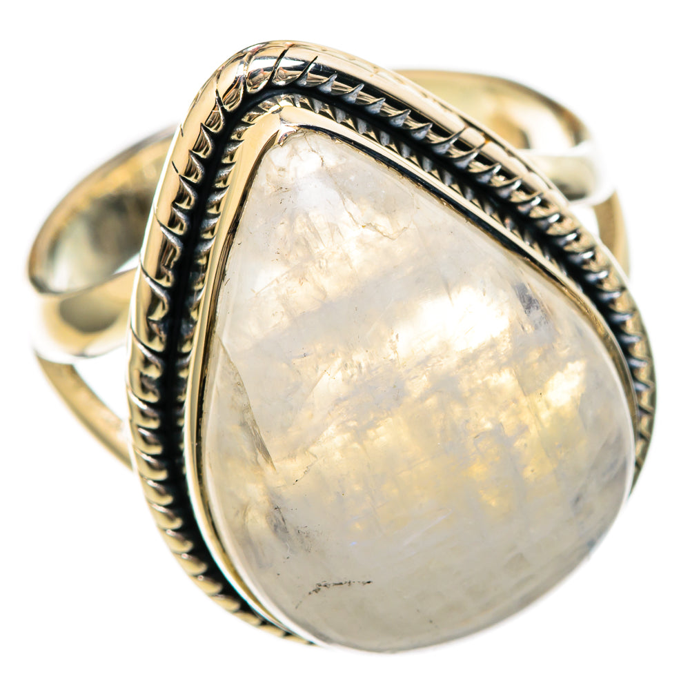 Rainbow Moonstone Rings handcrafted by Ana Silver Co - RING104928 - Photo 2