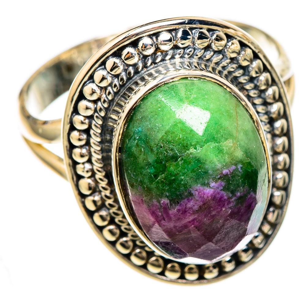 Ruby Zoisite Rings handcrafted by Ana Silver Co - RING104931 - Photo 2