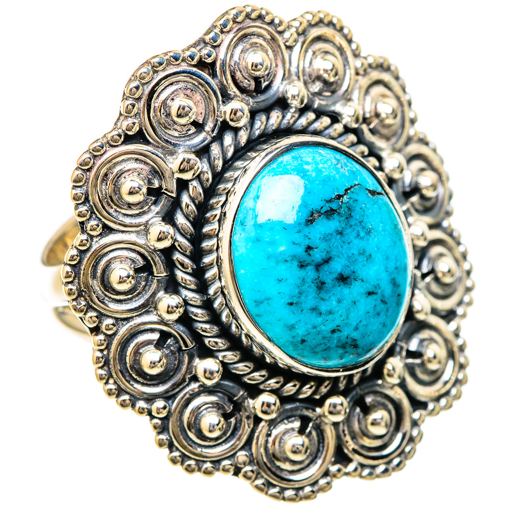 Tibetan Turquoise Rings handcrafted by Ana Silver Co - RING104937 - Photo 2