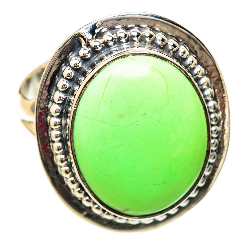 Lemon Chrysoprase Rings handcrafted by Ana Silver Co - RING104942 - Photo 2