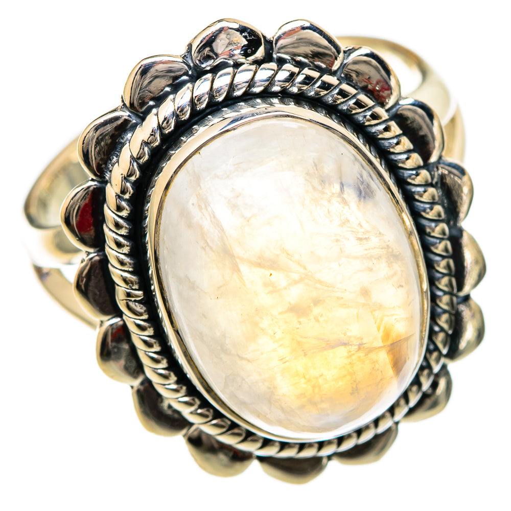 Rainbow Moonstone Rings handcrafted by Ana Silver Co - RING104962 - Photo 2