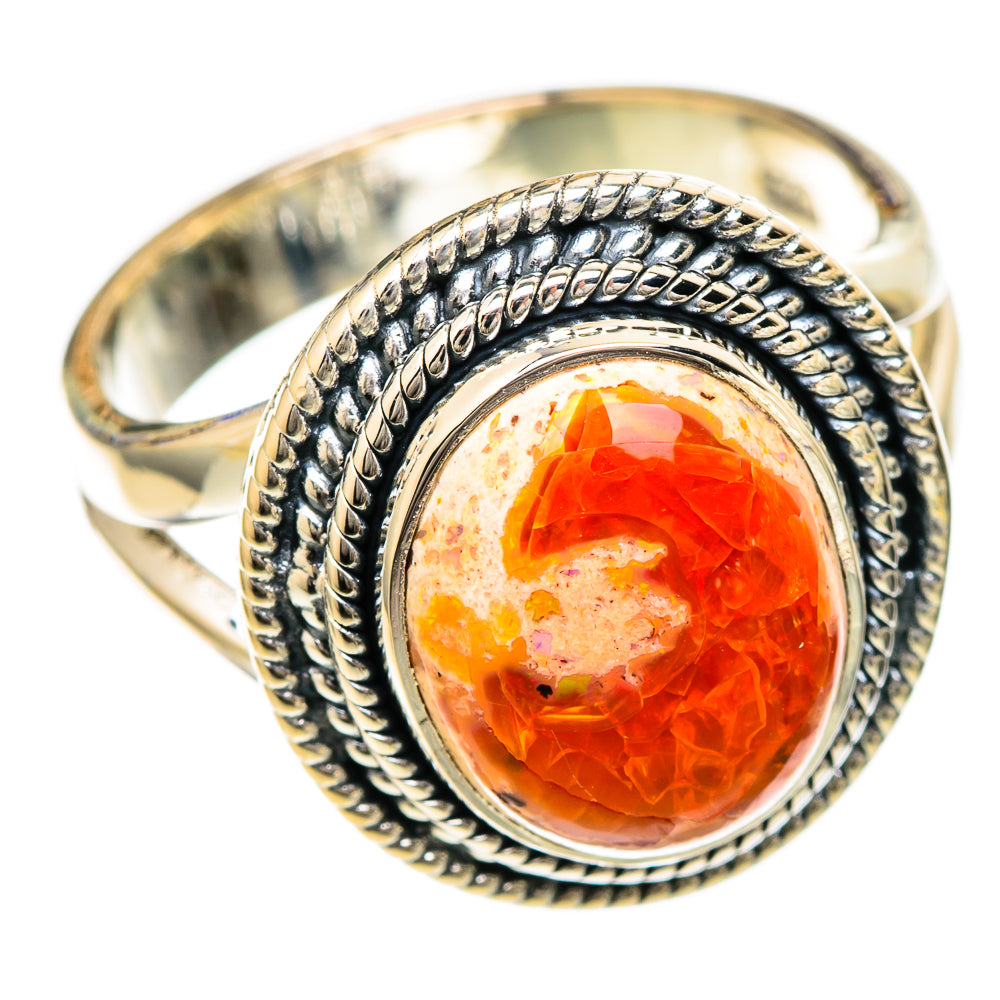 Mexican Fire Opal Rings handcrafted by Ana Silver Co - RING104965 - Photo 2