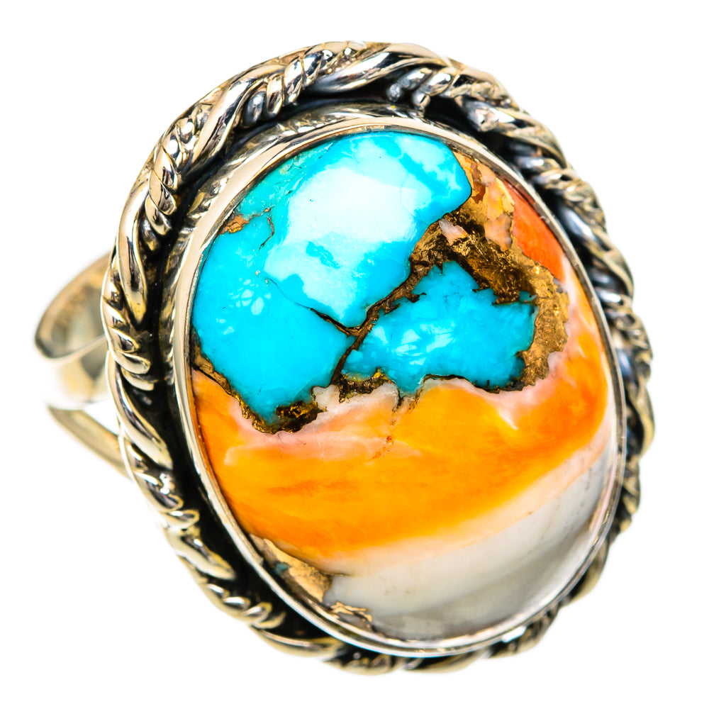 Spiny Oyster Turquoise Rings handcrafted by Ana Silver Co - RING104991 - Photo 2