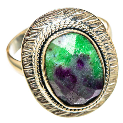 Ruby Zoisite Rings handcrafted by Ana Silver Co - RING104992 - Photo 2