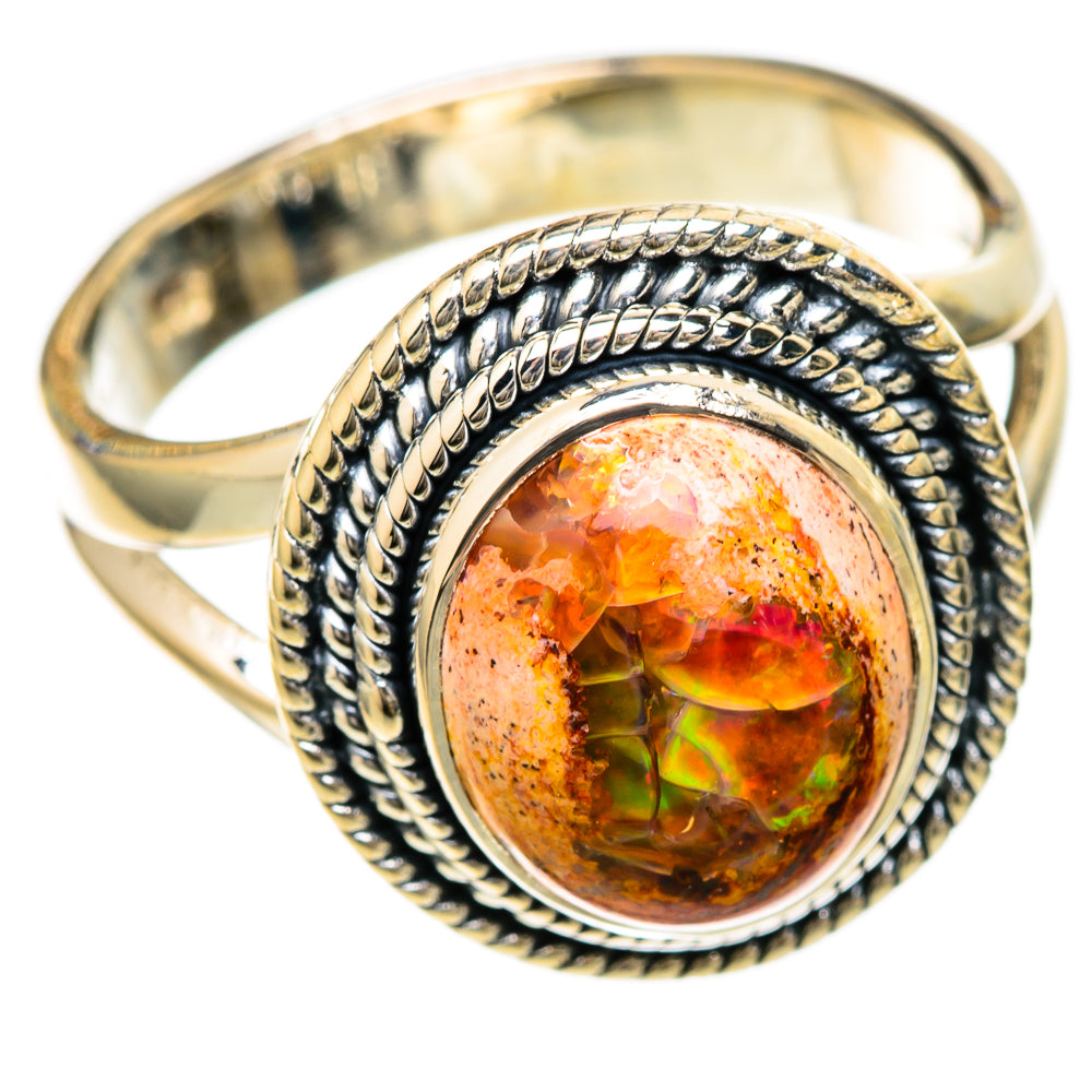Mexican Fire Opal Rings handcrafted by Ana Silver Co - RING104993 - Photo 2
