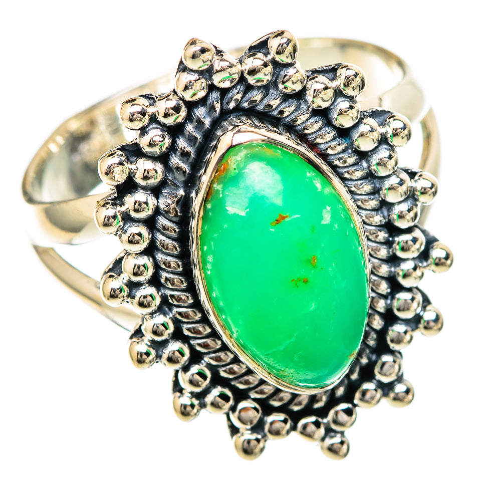 Chrysoprase Rings handcrafted by Ana Silver Co - RING105006 - Photo 2