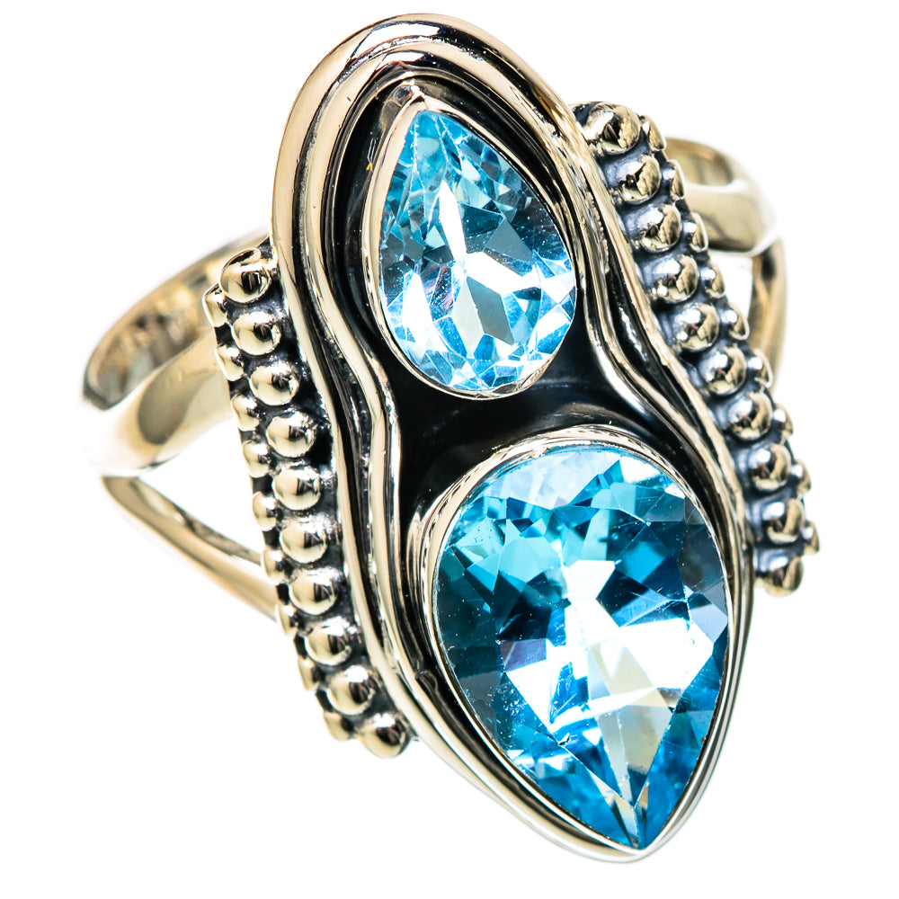Blue Topaz Rings handcrafted by Ana Silver Co - RING105018 - Photo 2
