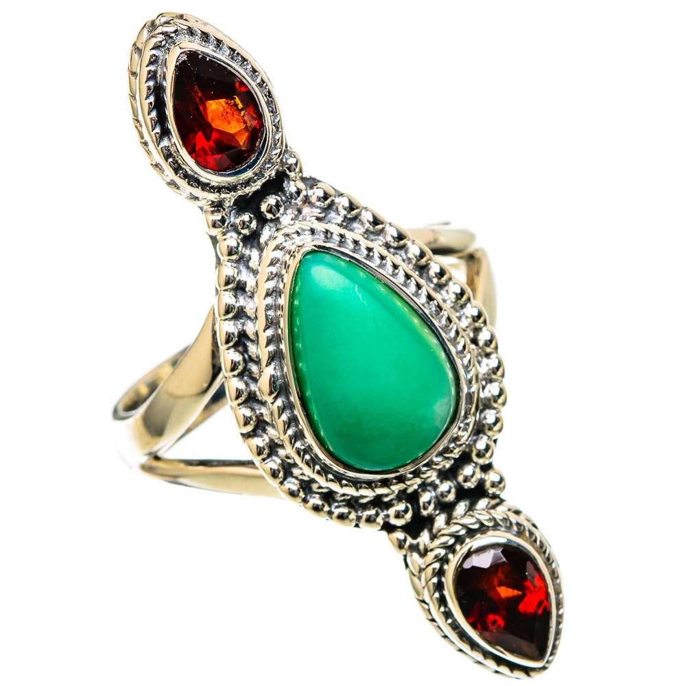 Chrysoprase Rings handcrafted by Ana Silver Co - RING105043 - Photo 2