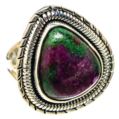 Ruby Zoisite Rings handcrafted by Ana Silver Co - RING105044 - Photo 2