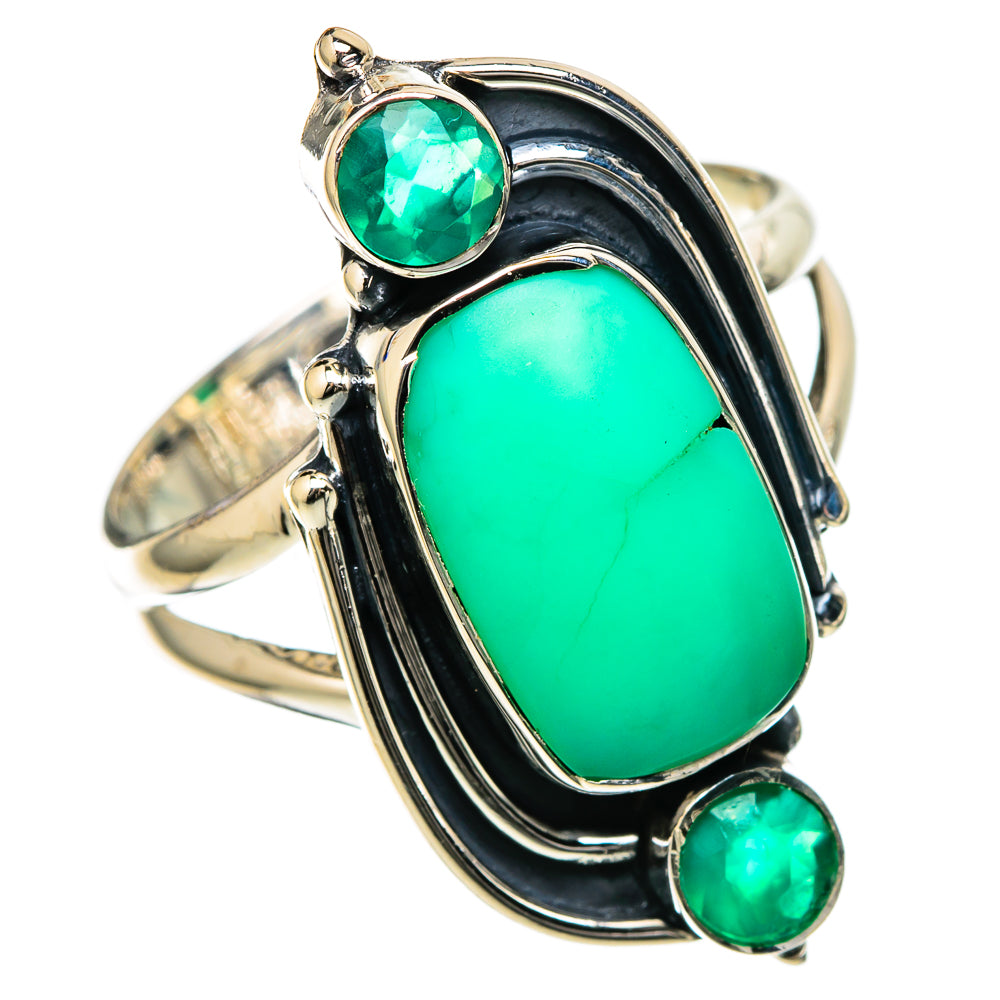 Chrysoprase Rings handcrafted by Ana Silver Co - RING105059 - Photo 2