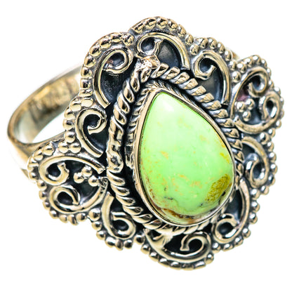 Lemon Chrysoprase Rings handcrafted by Ana Silver Co - RING105060 - Photo 2