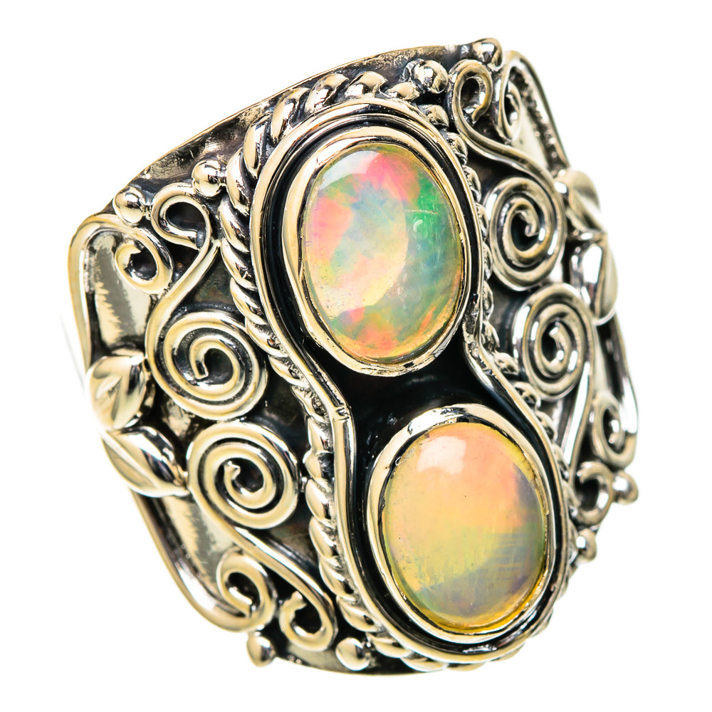 Ethiopian Opal Rings handcrafted by Ana Silver Co - RING105081 - Photo 2