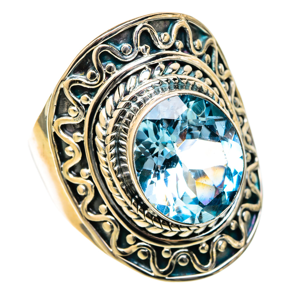 Blue Topaz Rings handcrafted by Ana Silver Co - RING105090 - Photo 2