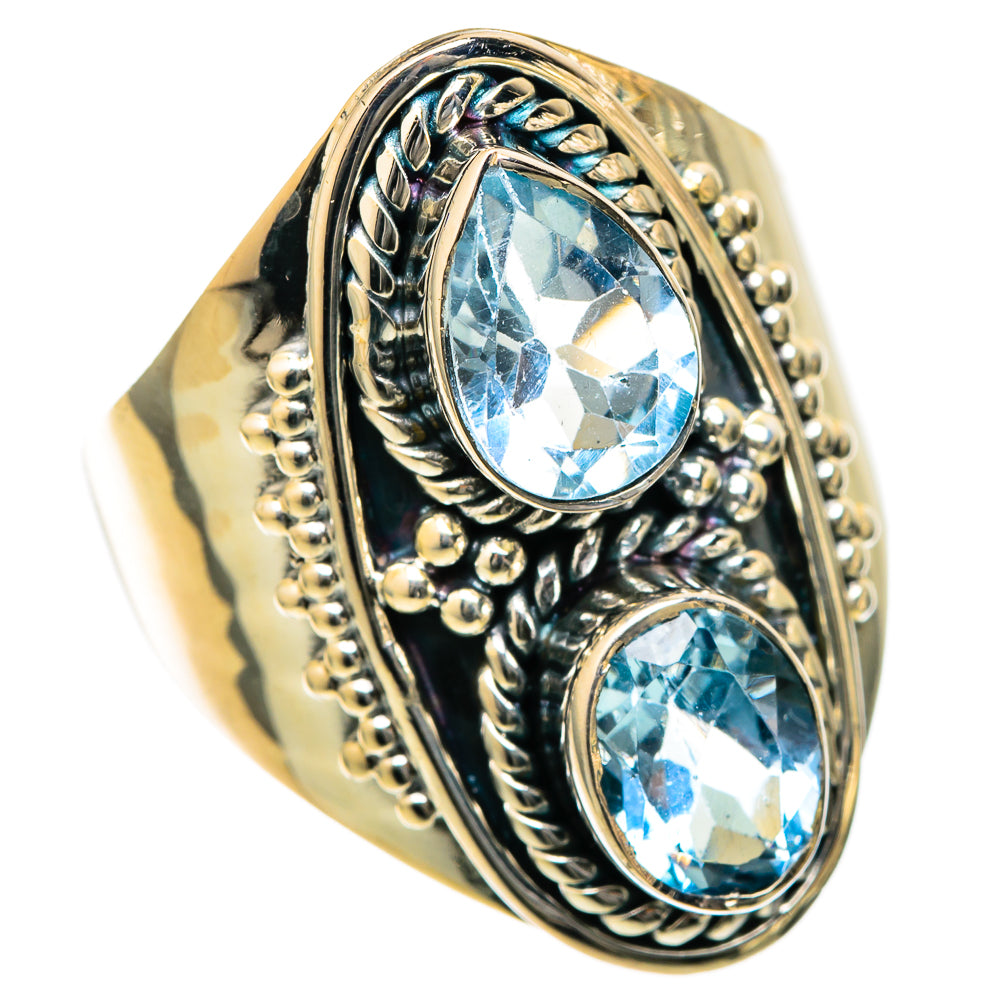Blue Topaz Rings handcrafted by Ana Silver Co - RING105091 - Photo 2