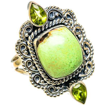 Lemon Chrysoprase Rings handcrafted by Ana Silver Co - RING105094 - Photo 2