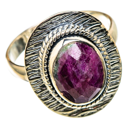 Ruby Zoisite Rings handcrafted by Ana Silver Co - RING105101 - Photo 2
