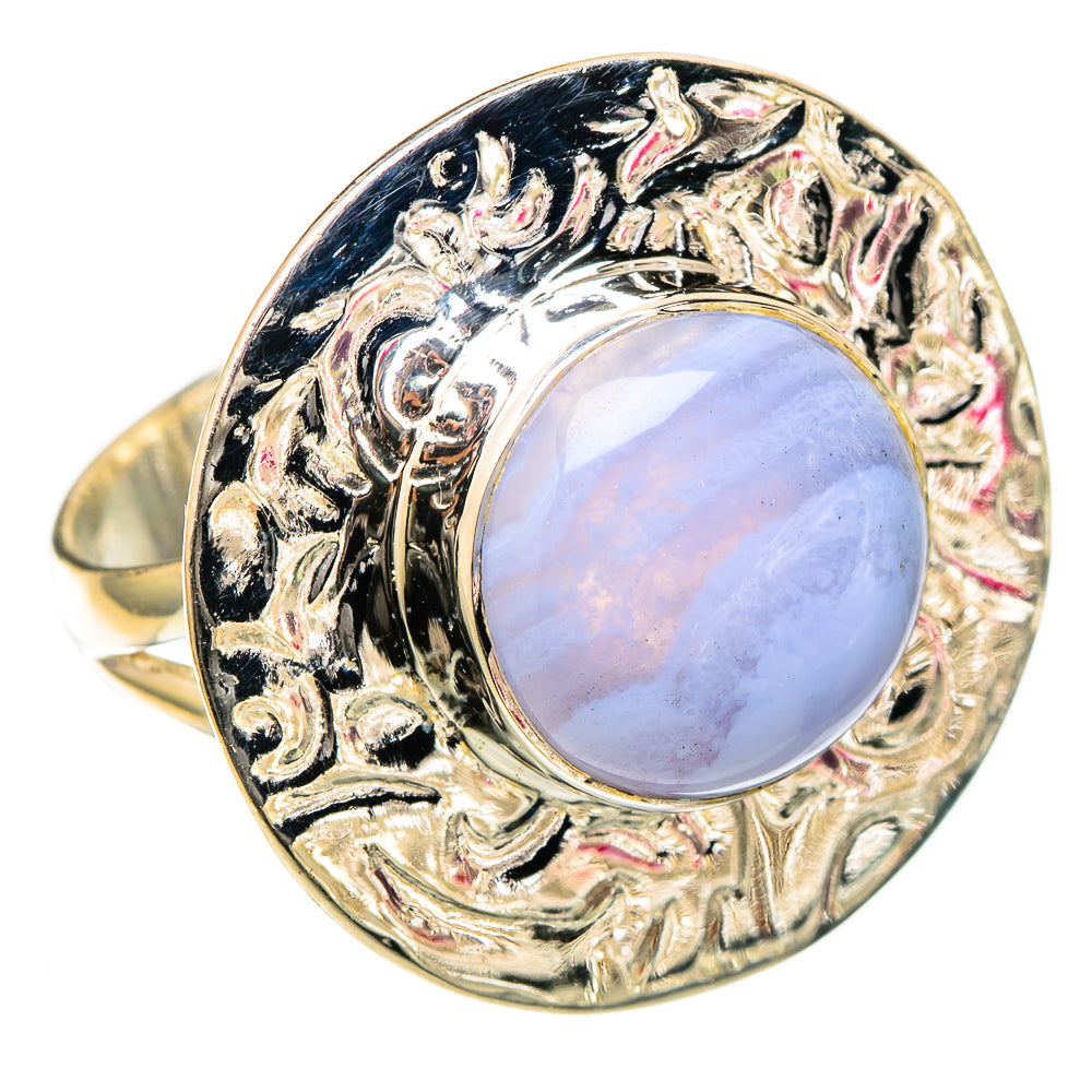 Blue Lace Agate Rings handcrafted by Ana Silver Co - RING105112 - Photo 2