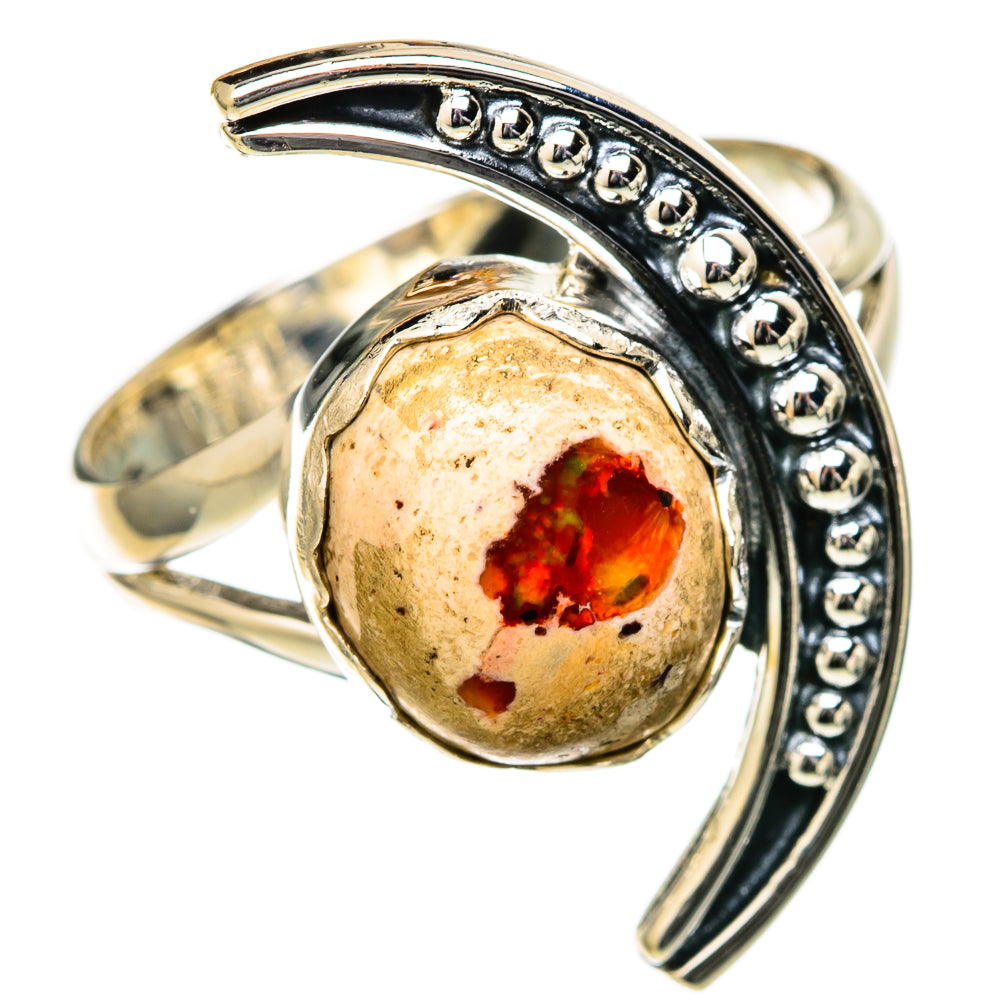 Mexican Fire Opal Rings handcrafted by Ana Silver Co - RING105116 - Photo 2