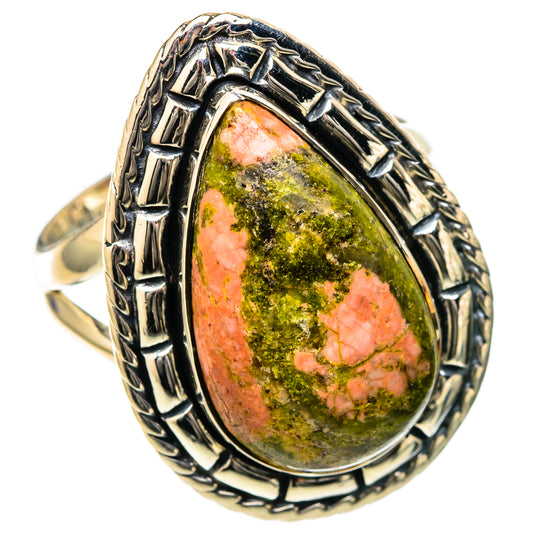 Unakite Rings handcrafted by Ana Silver Co - RING105127 - Photo 2