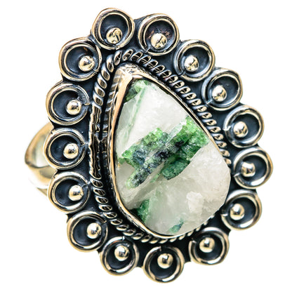 Green Tourmaline In Quartz Rings handcrafted by Ana Silver Co - RING105128 - Photo 2