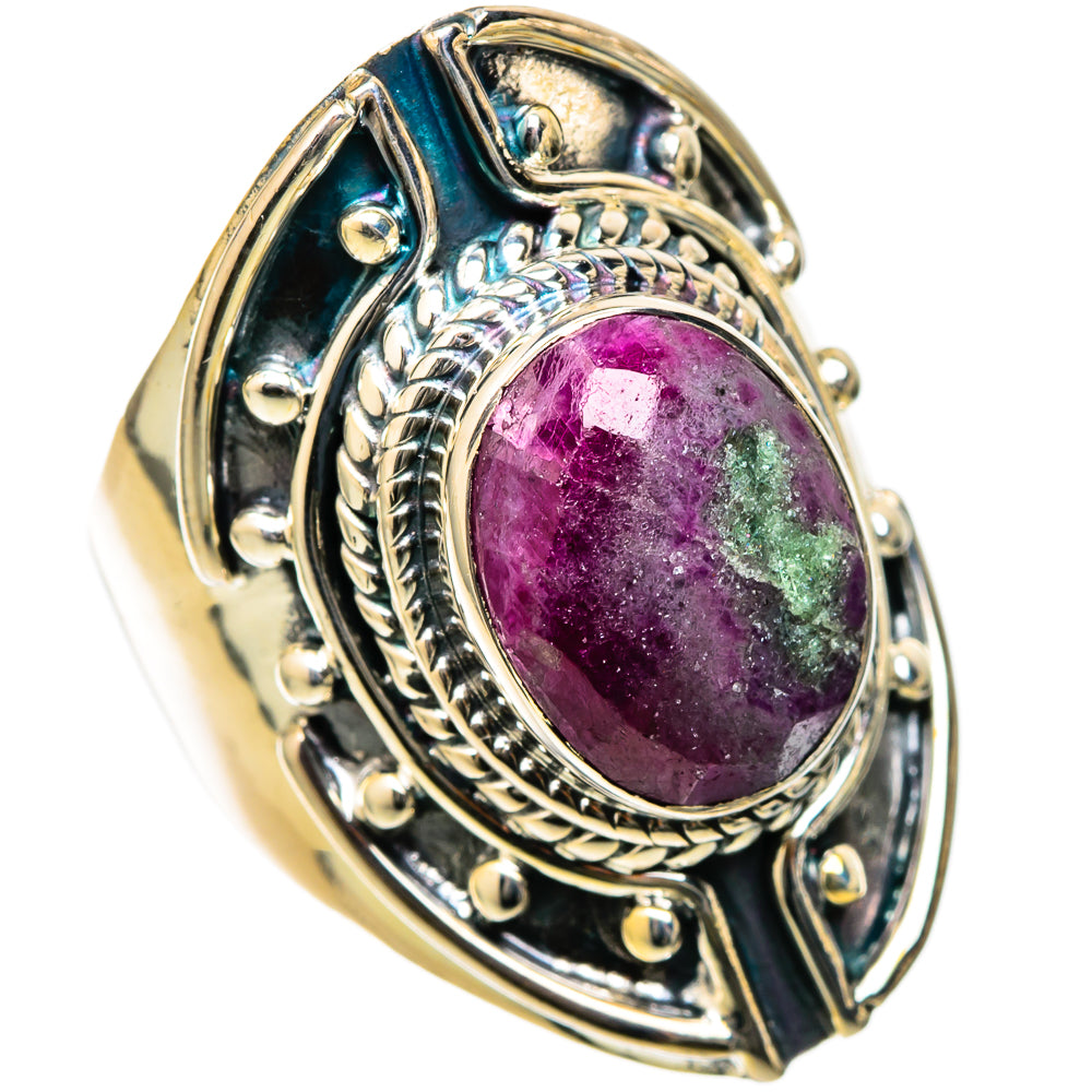 Ruby Zoisite Rings handcrafted by Ana Silver Co - RING105136 - Photo 2