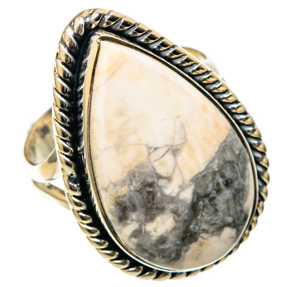Howlite Rings handcrafted by Ana Silver Co - RING105144 - Photo 2