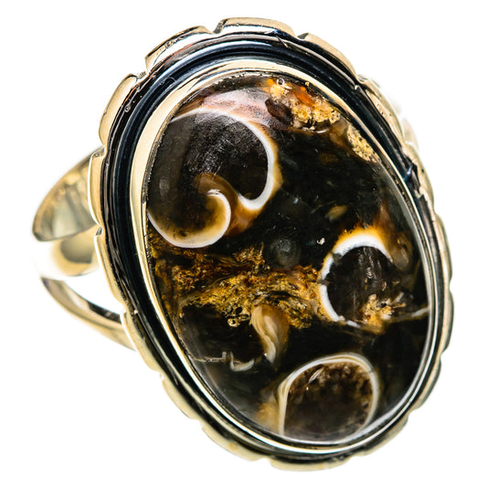 Turritella Agate Rings handcrafted by Ana Silver Co - RING105161 - Photo 2