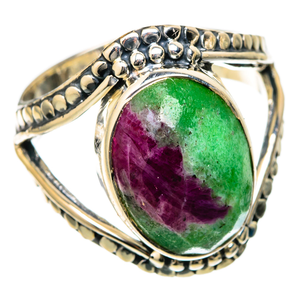 Ruby Zoisite Rings handcrafted by Ana Silver Co - RING105203 - Photo 2