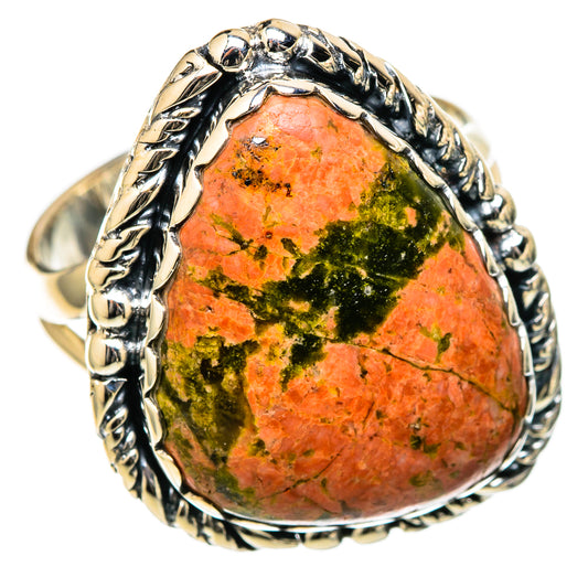 Unakite Rings handcrafted by Ana Silver Co - RING105208 - Photo 2
