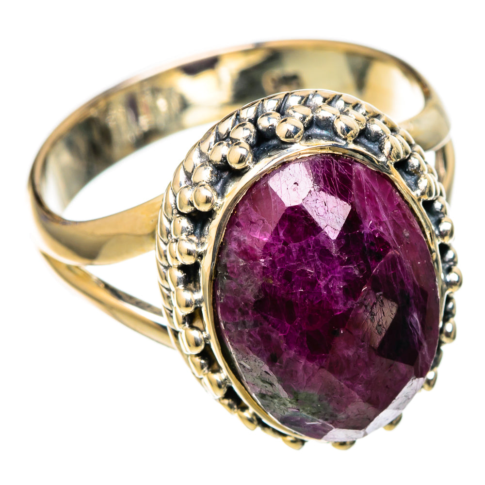 Ruby Zoisite Rings handcrafted by Ana Silver Co - RING105210 - Photo 2