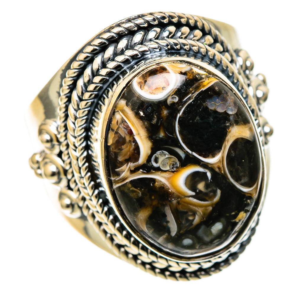 Turritella Agate Rings handcrafted by Ana Silver Co - RING105251 - Photo 2