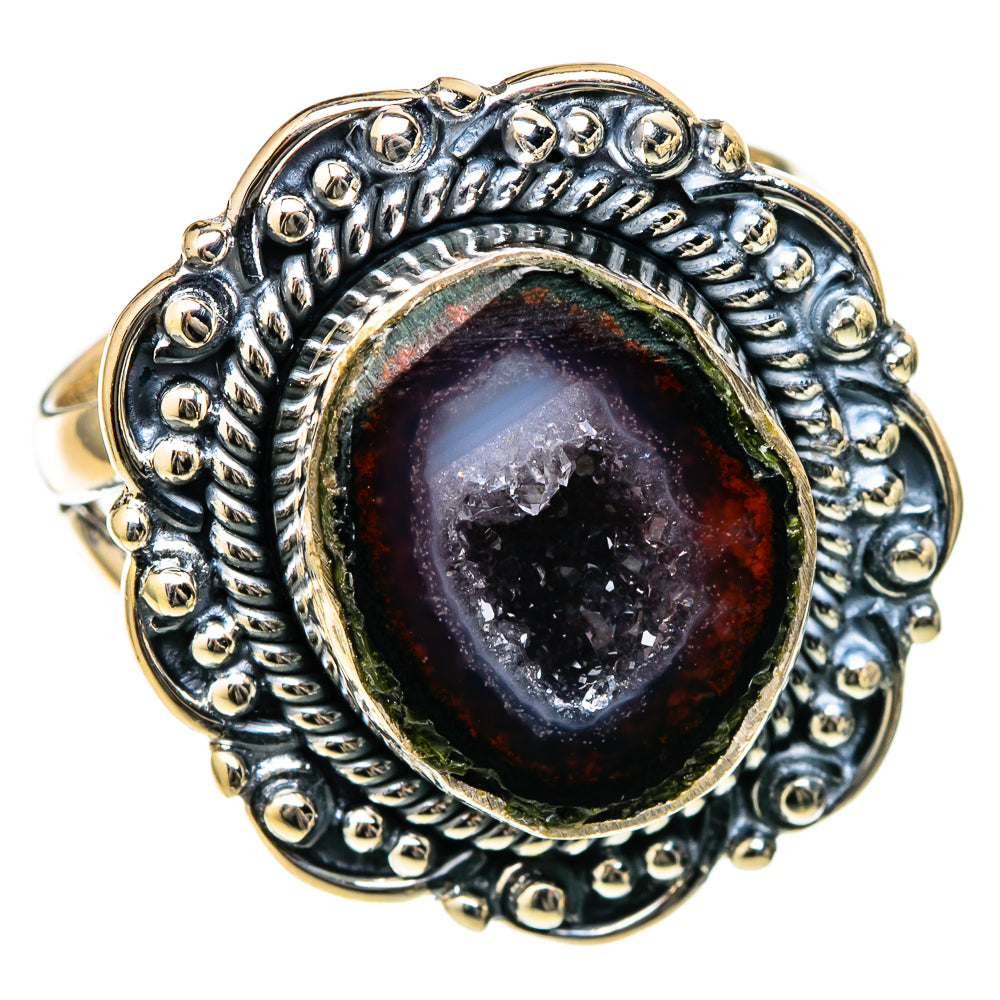 Coconut Geode Druzy Rings handcrafted by Ana Silver Co - RING105253 - Photo 2
