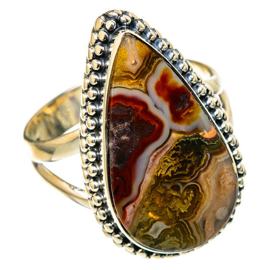 Crazy Lace Agate Rings handcrafted by Ana Silver Co - RING105255 - Photo 2