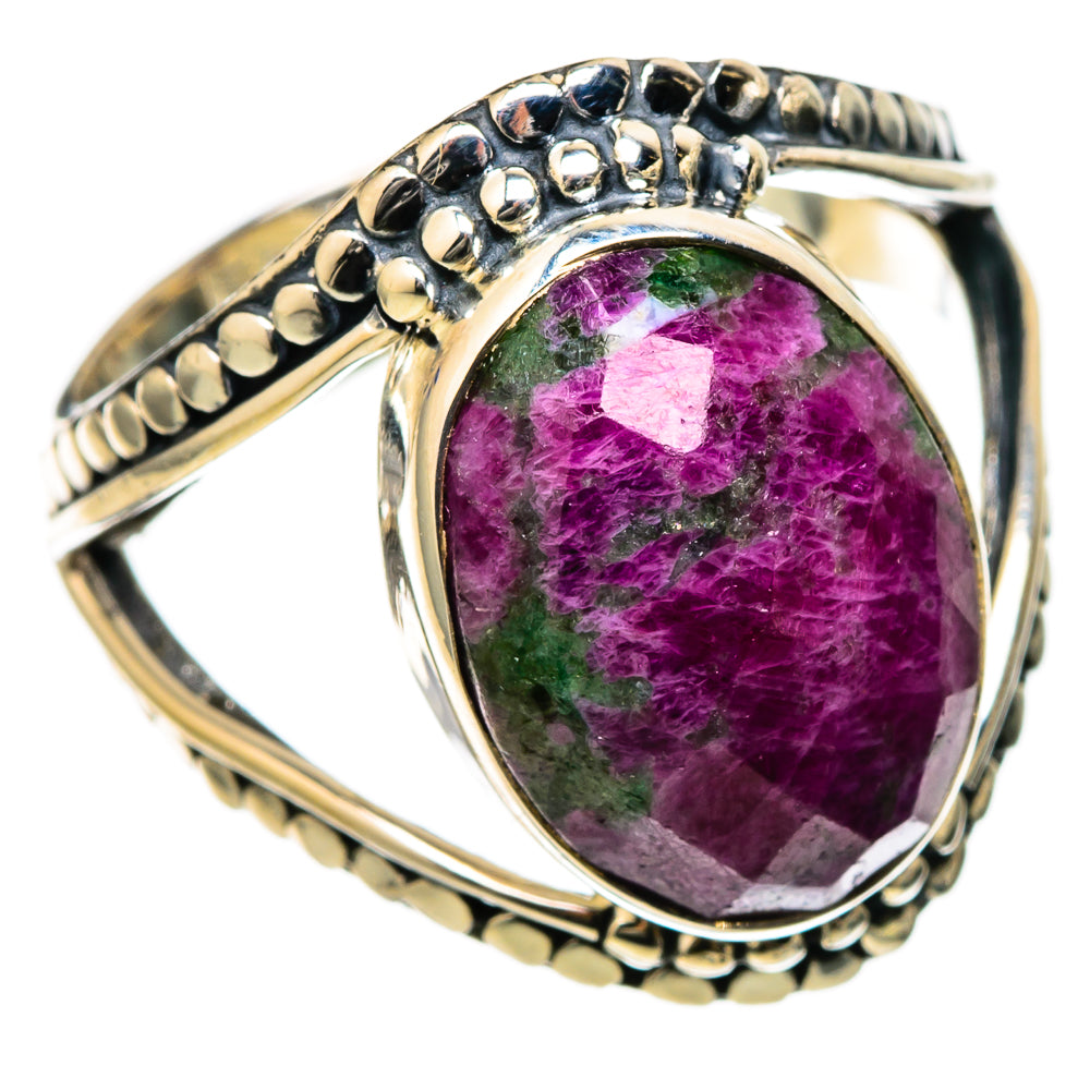 Ruby Zoisite Rings handcrafted by Ana Silver Co - RING105258 - Photo 2