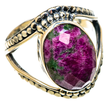 Ruby Zoisite Rings handcrafted by Ana Silver Co - RING105258 - Photo 2