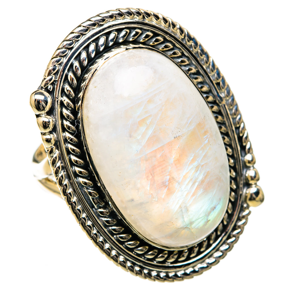 Rainbow Moonstone Rings handcrafted by Ana Silver Co - RING105269 - Photo 2