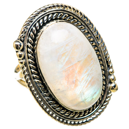 Rainbow Moonstone Rings handcrafted by Ana Silver Co - RING105269 - Photo 2