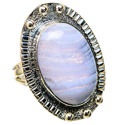 Blue Lace Agate Rings handcrafted by Ana Silver Co - RING105270 - Photo 2