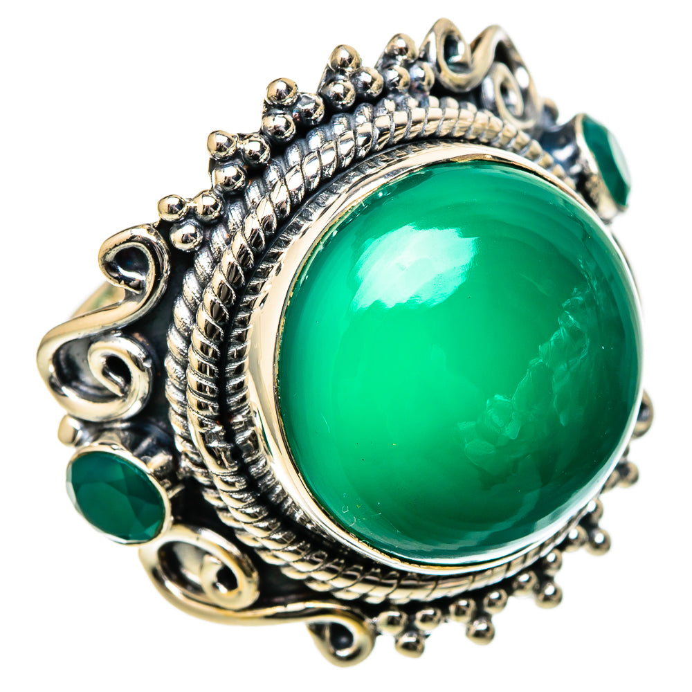 Green Onyx Rings handcrafted by Ana Silver Co - RING105287 - Photo 2