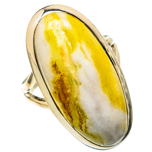 Yellow Agate Rings handcrafted by Ana Silver Co - RING105288 - Photo 2