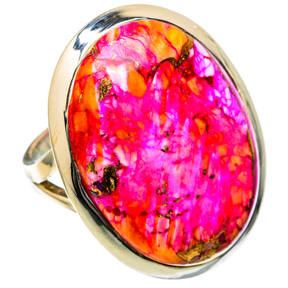 Kingman Pink Dahlia Turquoise Rings handcrafted by Ana Silver Co - RING105296 - Photo 2