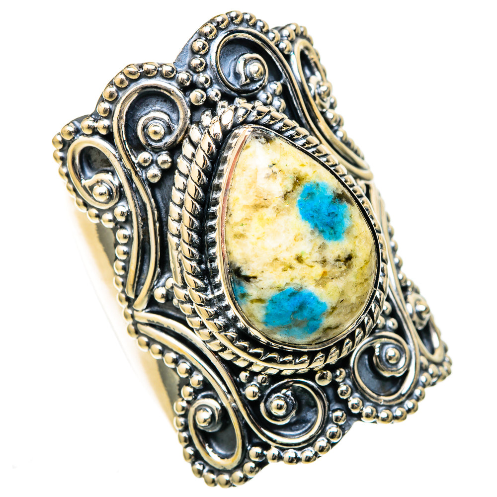 K2 Blue Azurite Rings handcrafted by Ana Silver Co - RING105309 - Photo 2