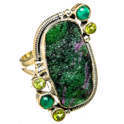 Ruby Zoisite Rings handcrafted by Ana Silver Co - RING105316 - Photo 2