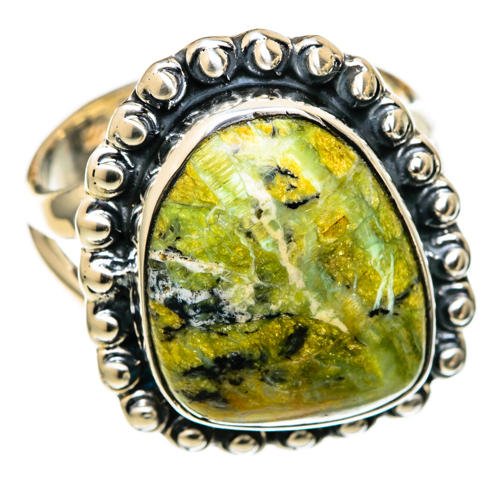 African Green Opal Rings handcrafted by Ana Silver Co - RING105323 - Photo 2