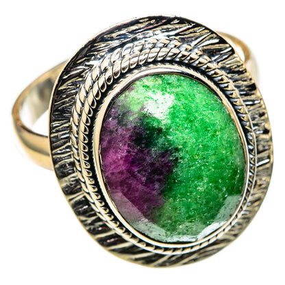 Ruby Zoisite Rings handcrafted by Ana Silver Co - RING105326 - Photo 2