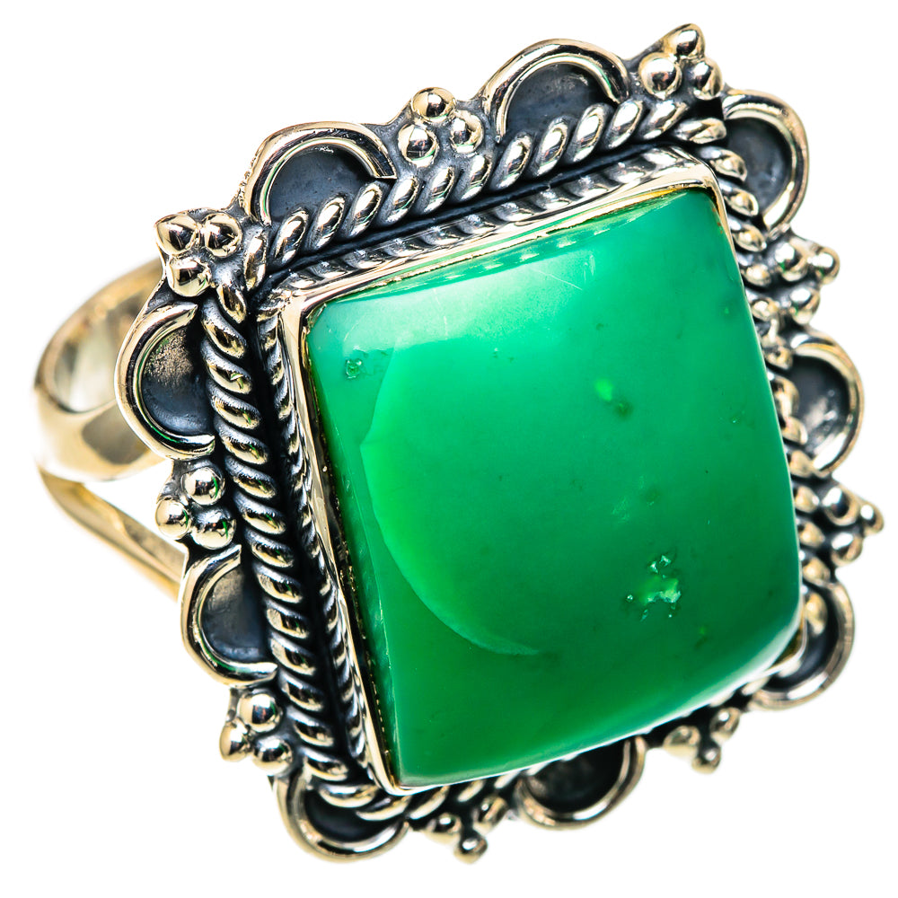 Chrysoprase Rings handcrafted by Ana Silver Co - RING105327 - Photo 2