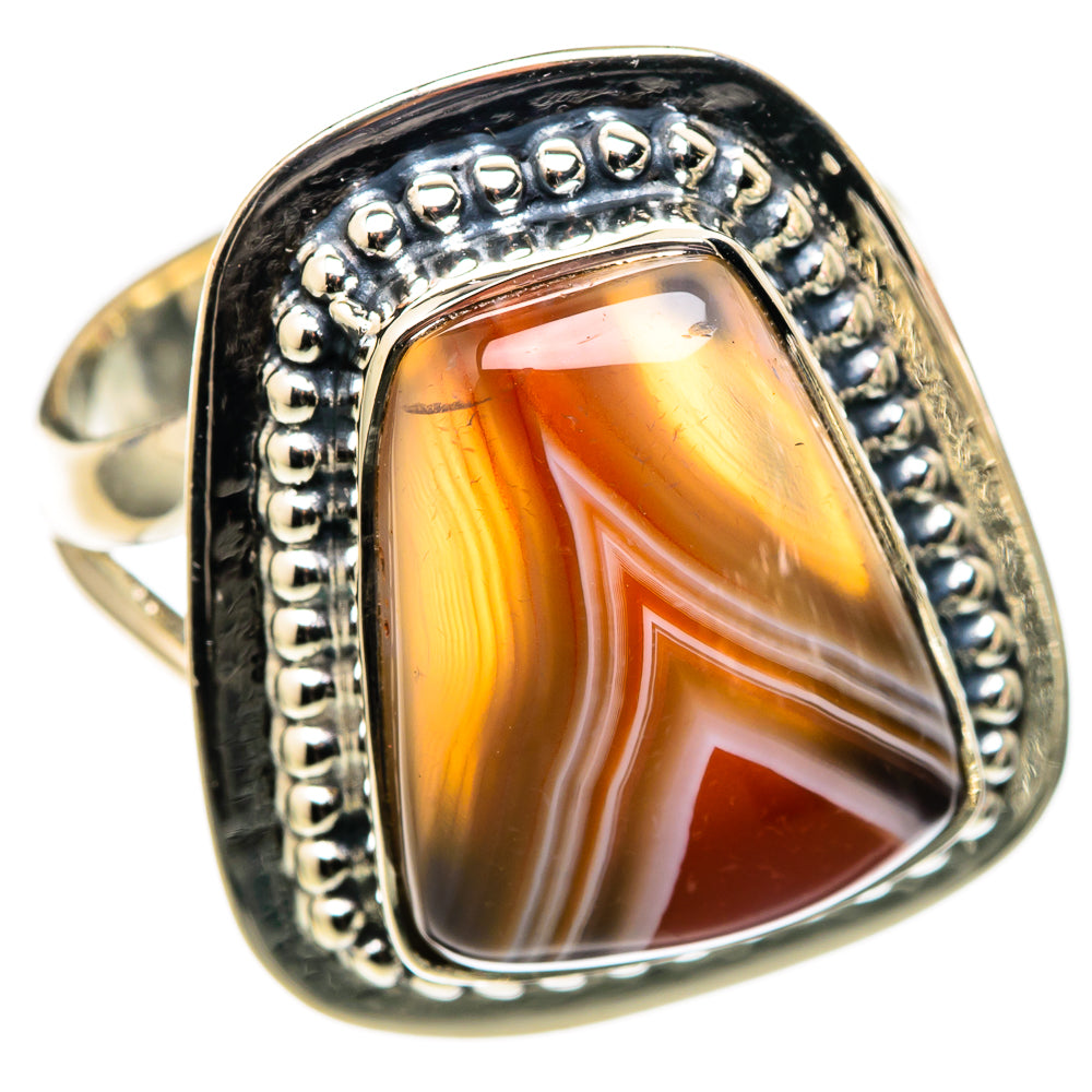 Botswana Agate Rings handcrafted by Ana Silver Co - RING105329 - Photo 2
