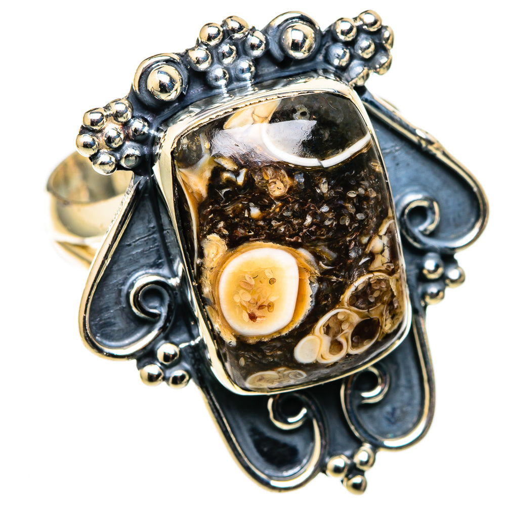 Turritella Agate Rings handcrafted by Ana Silver Co - RING105333 - Photo 2