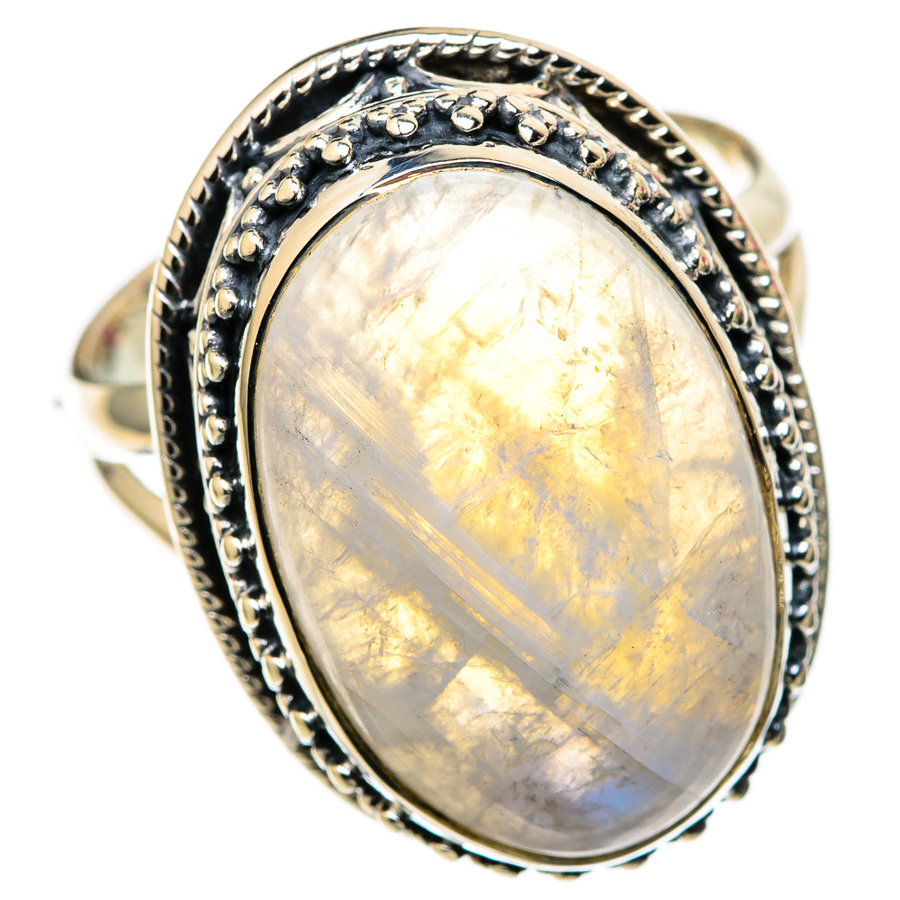 Rainbow Moonstone Rings handcrafted by Ana Silver Co - RING105345 - Photo 2
